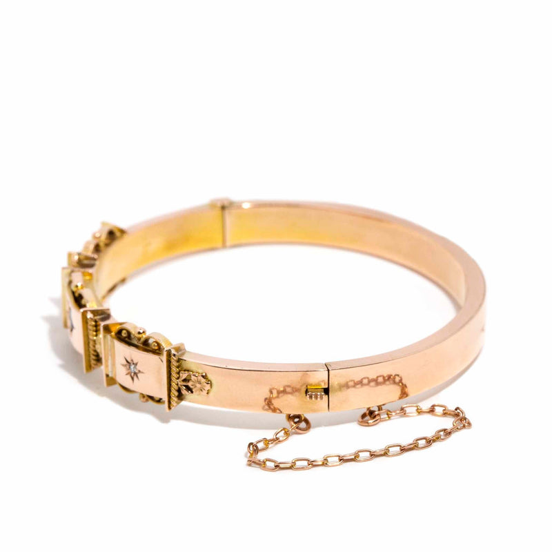 Easton 1930s Sapphire & Diamond Hinged Bracelet 9ct Gold* DRAFT Bracelets/Bangles Imperial Jewellery 