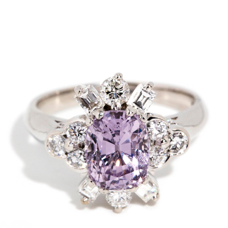 Effie 1990s Spinel & Diamond Cluster Platinum Ring* DRAFT Rings Imperial Jewellery Imperial Jewellery - Hamilton 