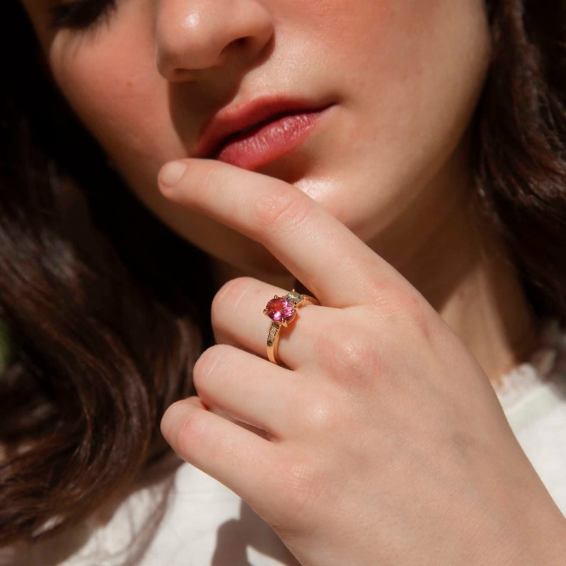 Eilonwy Tourmaline Spinel & Diamond Ring 14ct Gold* DRAFT Rings Imperial Jewellery 