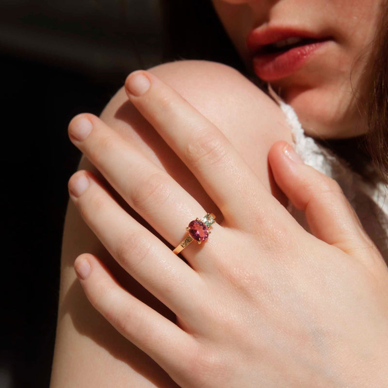 Eilonwy Tourmaline Spinel & Diamond Ring 14ct Gold* DRAFT Rings Imperial Jewellery 