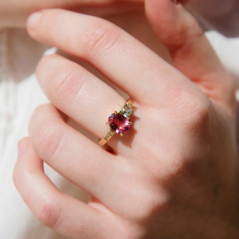 Eilonwy Tourmaline Spinel & Diamond Ring 14ct Gold* DRAFT Rings Imperial Jewellery 
