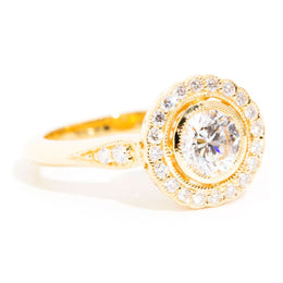 Elin Certified 0.73ct Diamond Contemporary Halo Ring*Gemmo Rings Imperial Jewellery