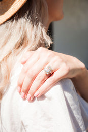 Elissa 3.07 Carat Emerald Cut Aquamarine & Diamond Ring Rings Imperial Jewellery