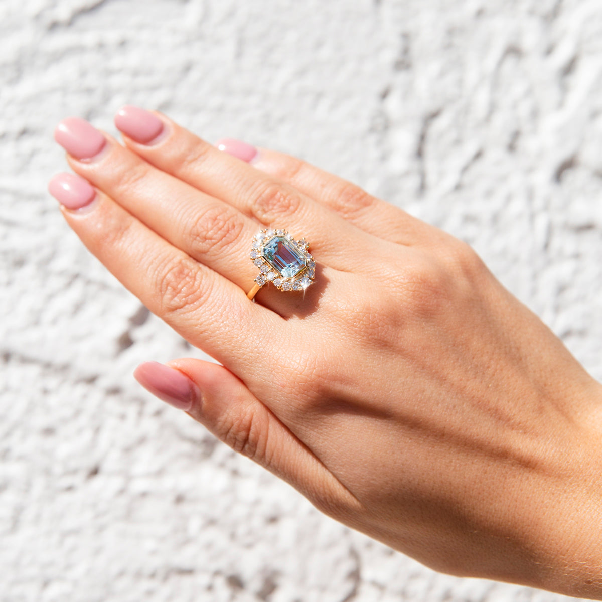 Elissa 3.54ct Aquamarine and Diamond Contemporary 18ct Gold Ring* GTG Rings Imperial Jewellery 