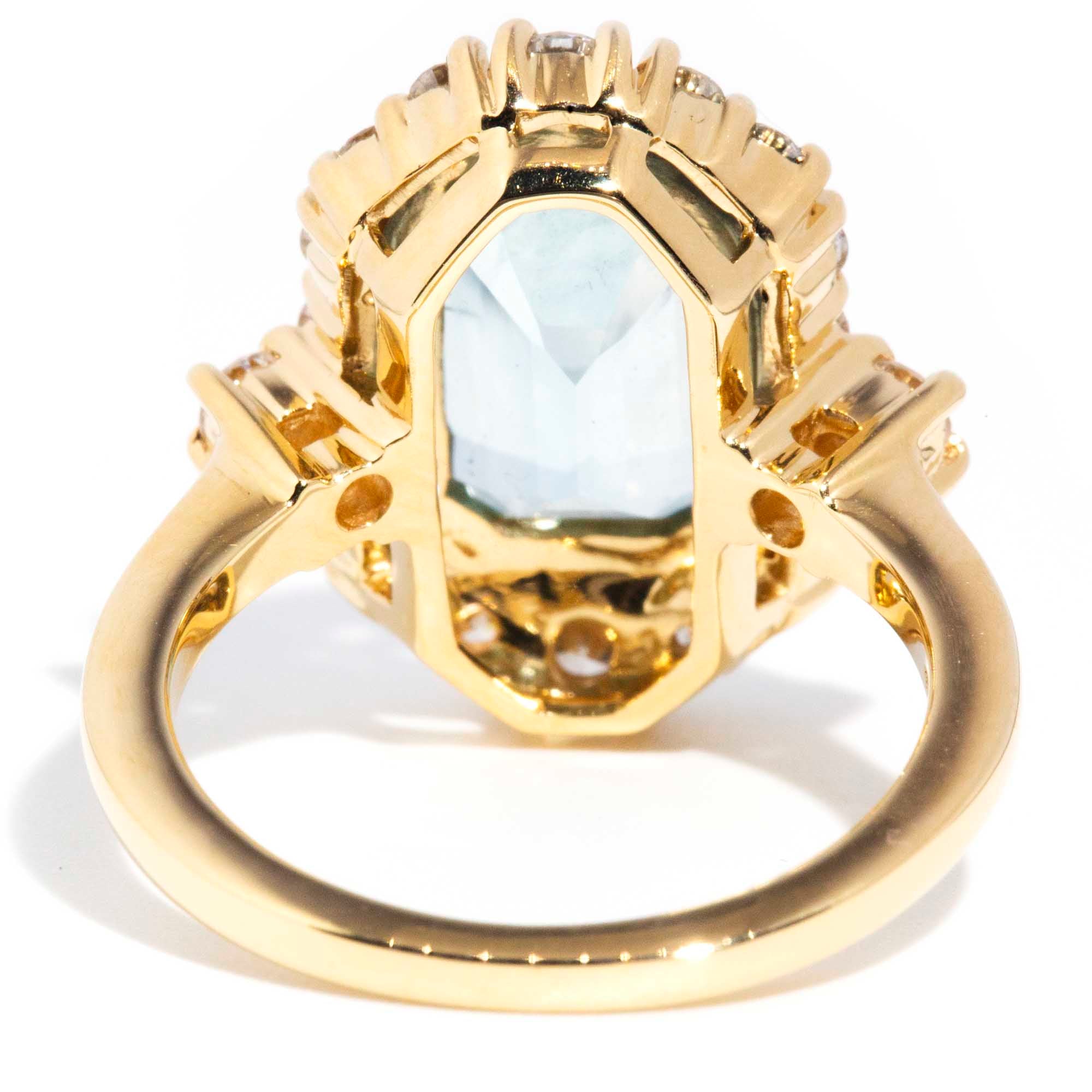 Elissa 3.54ct Aquamarine and Diamond Contemporary 18ct Gold Ring* GTG Rings Imperial Jewellery 