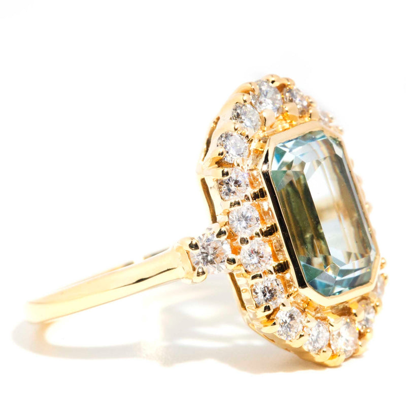 Elissa 3.54ct Aquamarine and Diamond Contemporary 18ct Gold Ring* GTG Rings Imperial Jewellery 