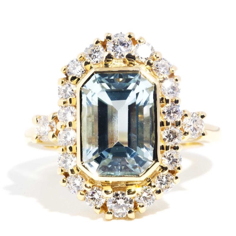Elissa 3.54ct Aquamarine and Diamond Contemporary 18ct Gold Ring* GTG Rings Imperial Jewellery Imperial Jewellery - Hamilton 