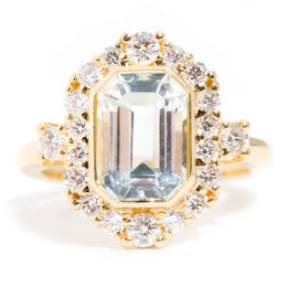 Elissa xxxx Carat Emerald Cut Aquamarine & Diamond Ring Rings Imperial Jewellery Imperial Jewellery - Hamilton 