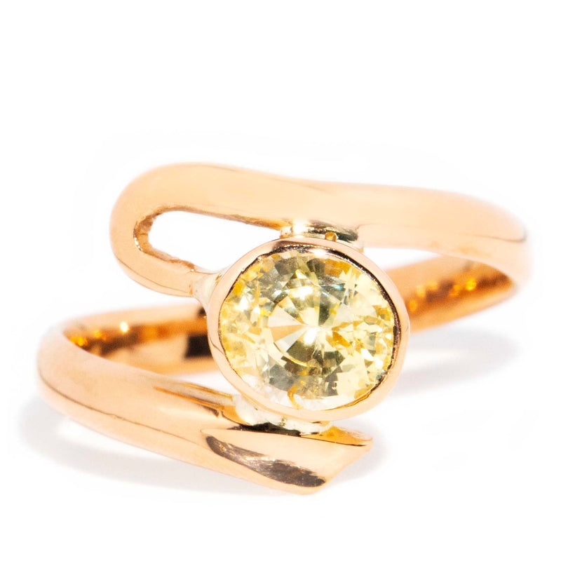 Yellow sapphire rose gold ring sale