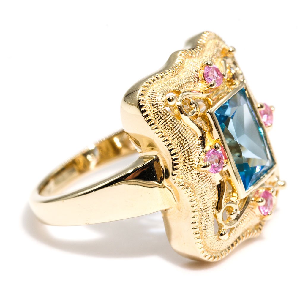 Ella Topaz and Pink Sapphire Vintage Ring Imperial Jewellery - Auctions, Antique, Vintage & Estate 