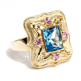 Ella Topaz and Pink Sapphire Vintage Ring Imperial Jewellery - Auctions, Antique, Vintage & Estate 