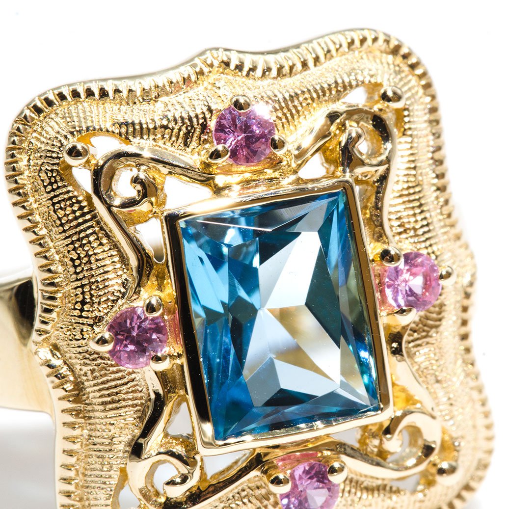 Ella Topaz and Pink Sapphire Vintage Ring Imperial Jewellery - Auctions, Antique, Vintage & Estate 