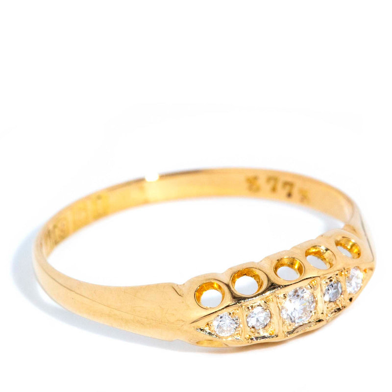 Elodie 1910 Five Stone Diamond Ring 18ct Gold Rings Imperial Jewellery 