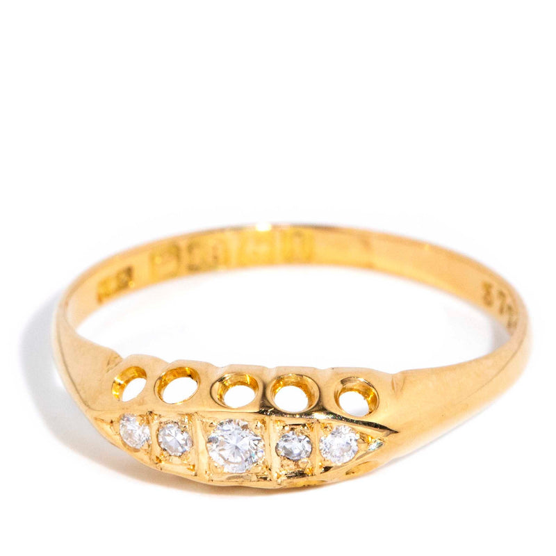Elodie 1910 Five Stone Diamond Ring 18ct Gold Rings Imperial Jewellery 