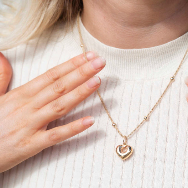 Elyse 1990s 9ct Yellow Gold Heart Pendant & Chain* CHAIN Pendants/Necklaces Imperial Jewellery 