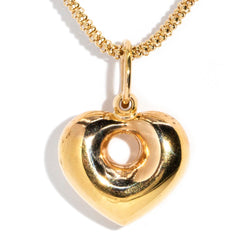 Elyse 1990s 9ct Yellow Gold Heart Pendant & Chain* CHAIN Pendants/Necklaces Imperial Jewellery Imperial Jewellery - Hamilton 
