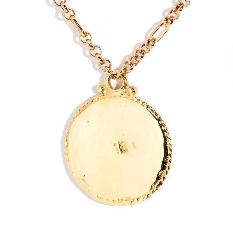 ERI DONE Flannery Diamond Sunshine Disc Pendant & Chain Imperial Jewellery 