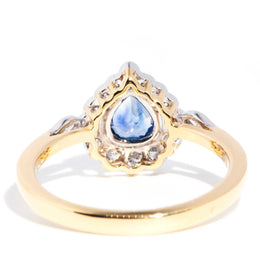 Erin 0.70ct Pear Sapphire & Diamond 18ct Gold Contemporary Halo Ring* GTG Rings Imperial Jewellery 