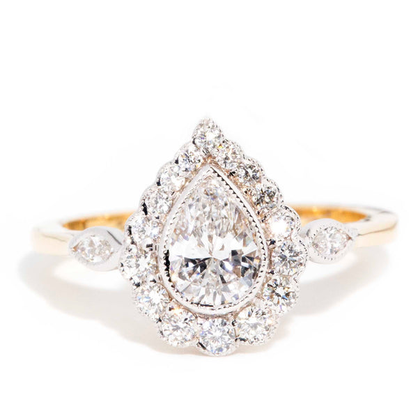 Erin 0.97ct Certified Pear Shaped Diamond Halo Ring Rings Imperial Jewellery Imperial Jewellery - Hamilton 