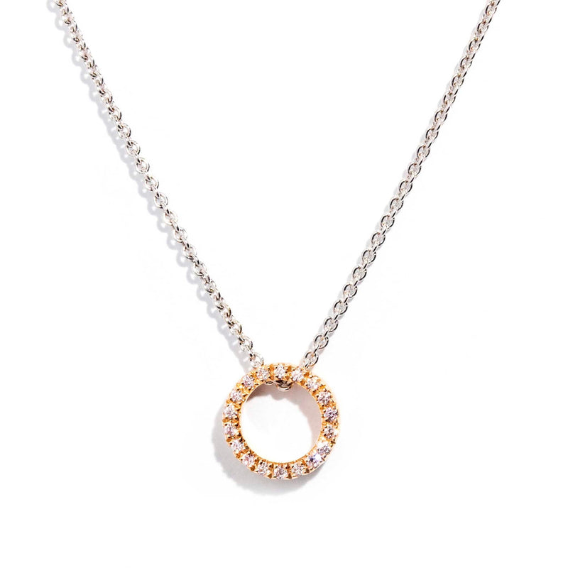 Esperance Argyle Pink Diamond Halo Pendant & Chain Necklaces Imperial Jewellery 