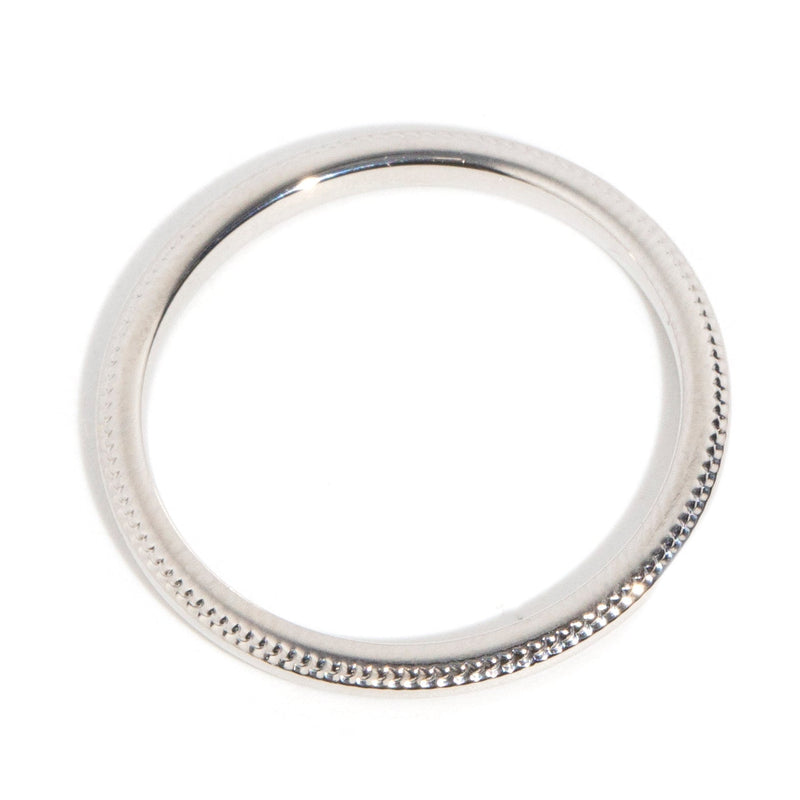 Esse Platinum Patterned Edge Band Rings Imperial Jewellery 
