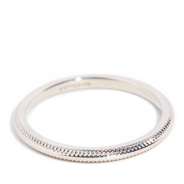 Esse Platinum Patterned Edge Band Rings Imperial Jewellery Imperial Jewellery - Hamilton 