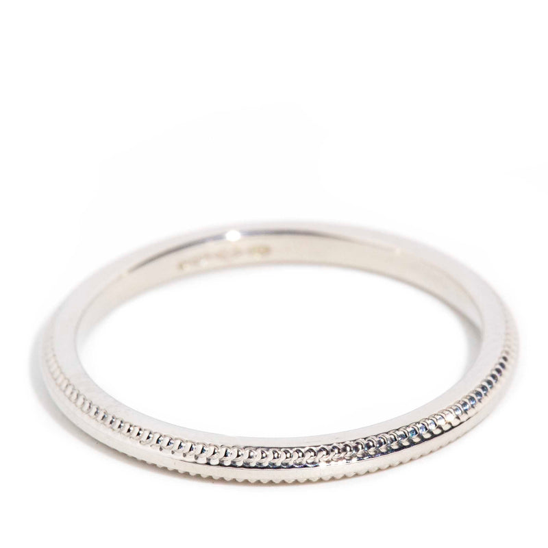 Esse Platinum Patterned Edge Band Rings Imperial Jewellery Imperial Jewellery - Hamilton 