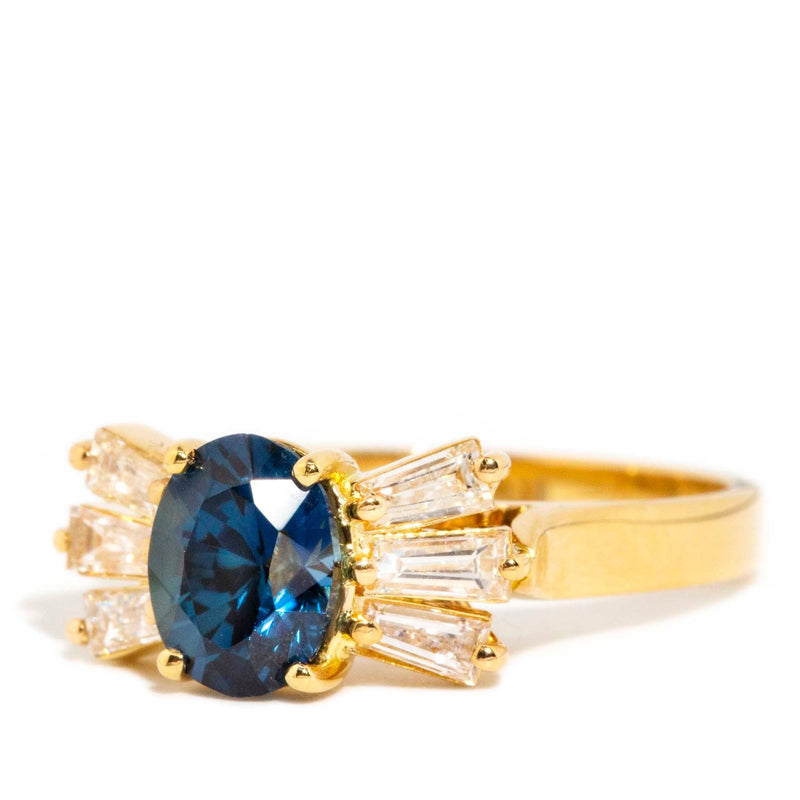 Sapphire and diamond discount baguette ring