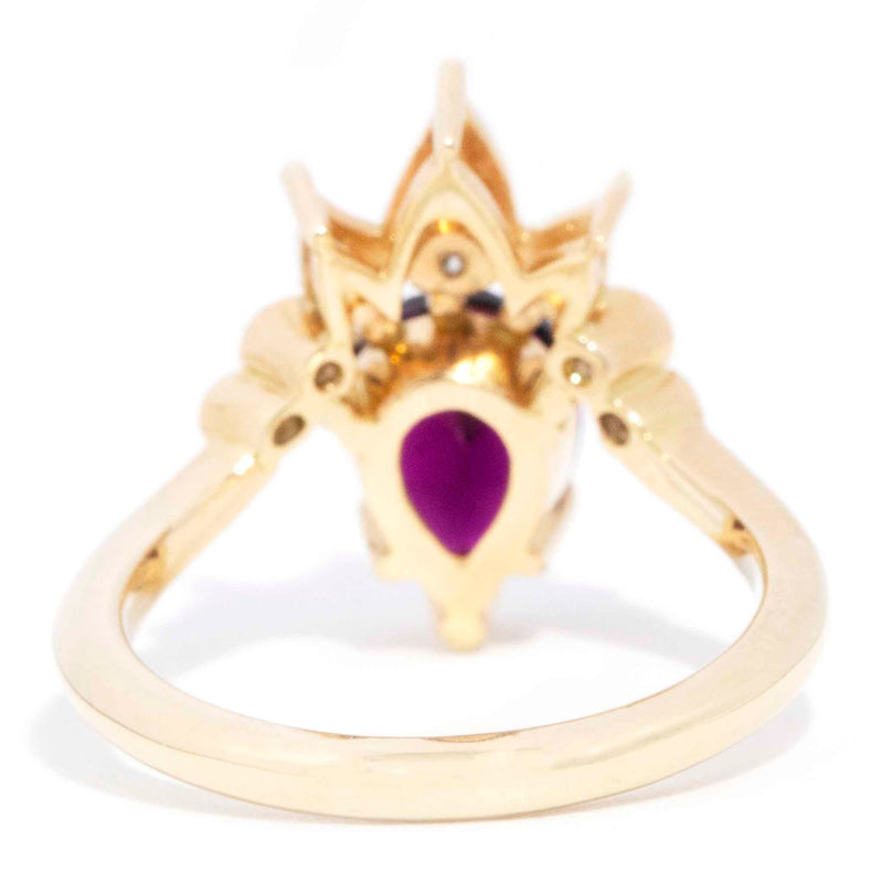 Evie 18ct Gold Rhodolite Garnet & Diamond Handmade Tiara Ring* OB Gemmo $ Rings Imperial Jewellery 