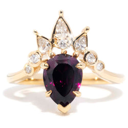 Evie 18ct Gold Rhodolite Garnet & Diamond Handmade Tiara Ring* OB Gemmo $ Rings Imperial Jewellery Imperial Jewellery - Hamilton 