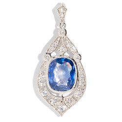 Evolet 2.86 Carat Sapphire & Diamond Platinum Pendant Rings Imperial Jewellery Imperial Jewellery - Hamilton 