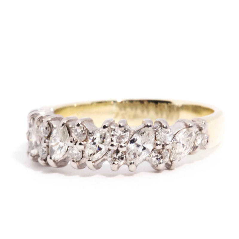 Ezra 18ct Gold Vintage Marquise Diamond Cluster Band* $ Rings Imperial Jewellery 
