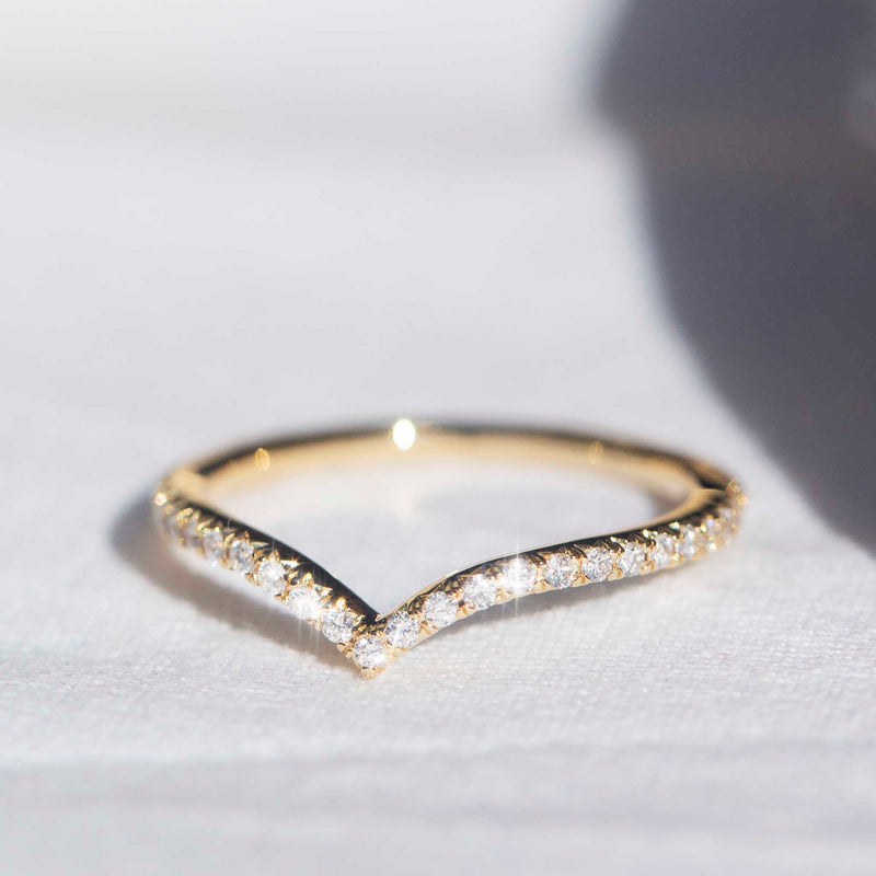 Farrah Petite 18ct White Gold Diamond Set V Band* GTG Necklaces Imperial Jewellery 