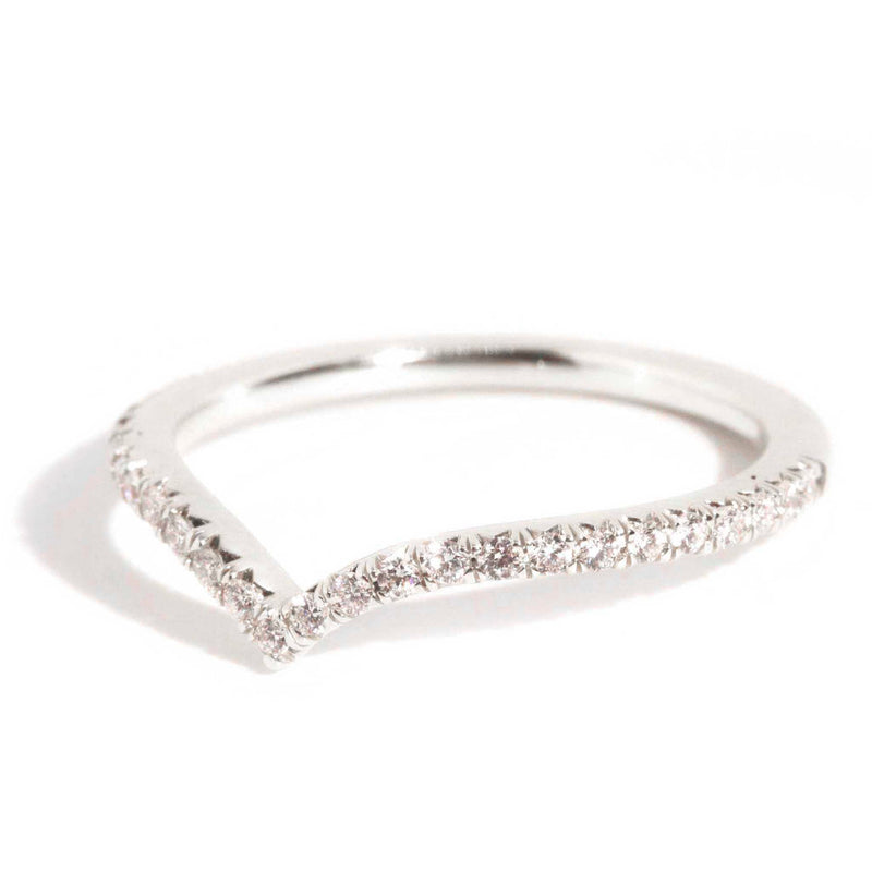 Farrah Petite 18ct White Gold Diamond Set V Band Necklaces Imperial Jewellery 