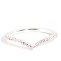 Farrah Petite 18ct White Gold Diamond Set V Band Necklaces Imperial Jewellery 