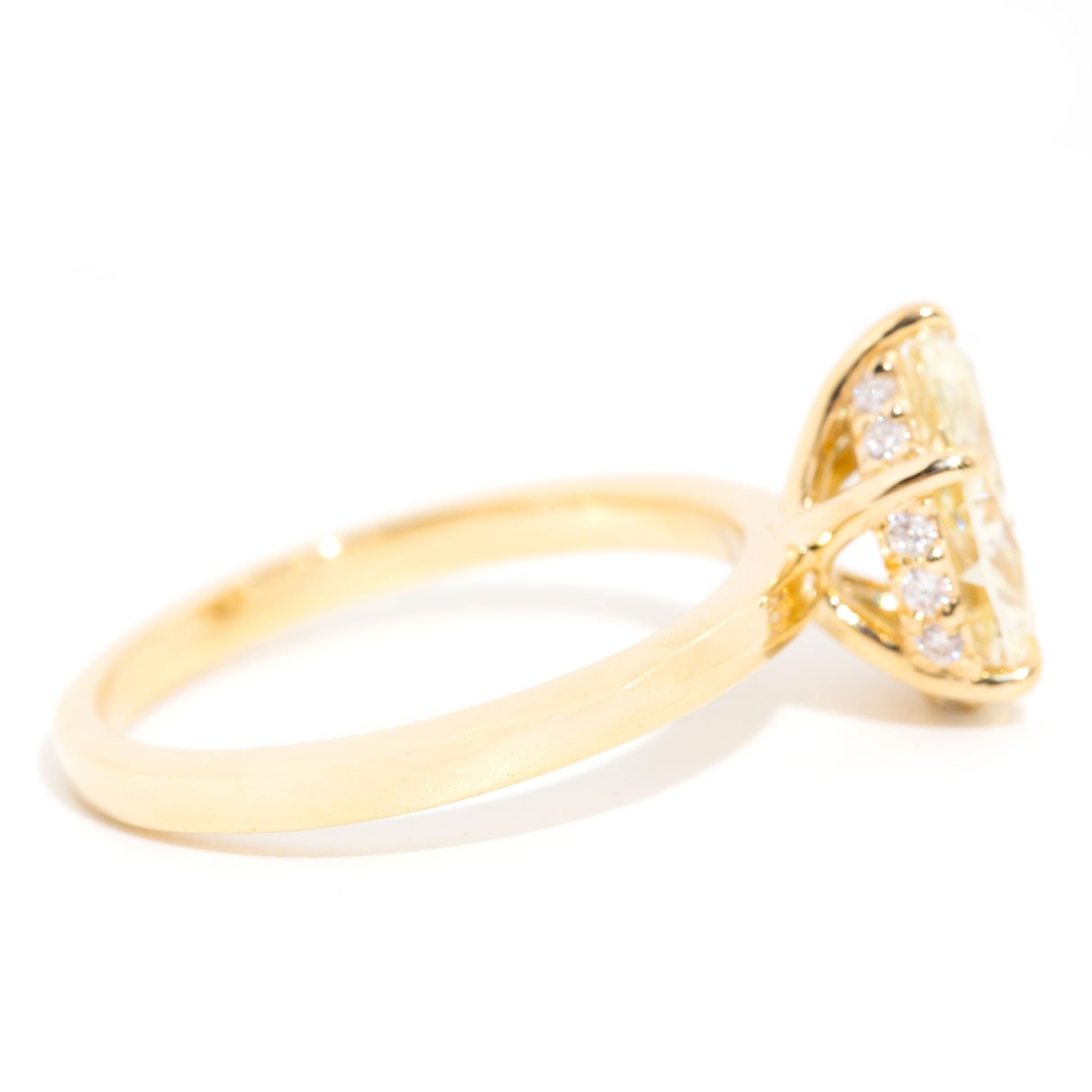 Faye xxxx Carat Certified Pear Shaped Fancy Yellow Diamond Solitaire Ring Rings Imperial Jewellery 