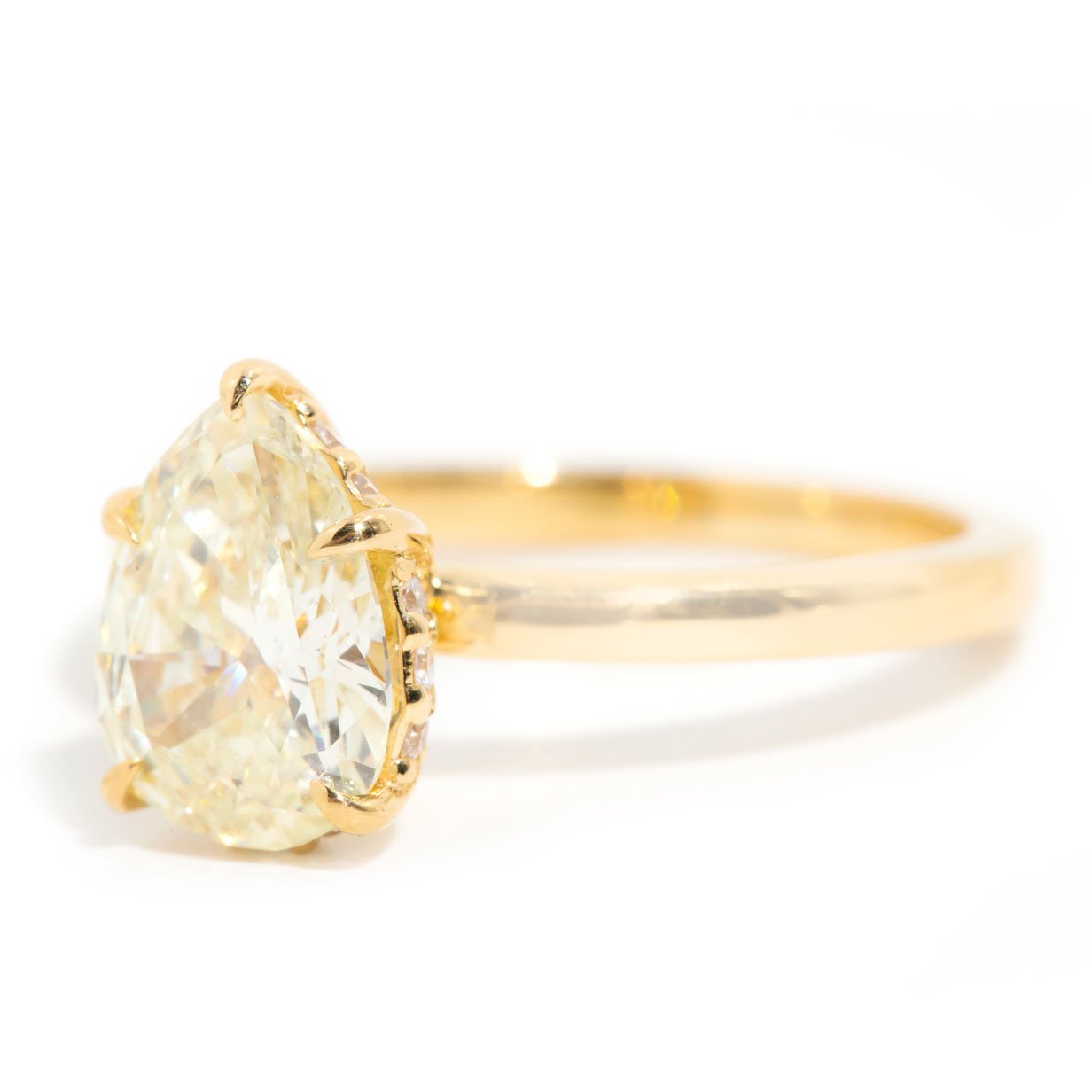 Faye xxxx Carat Certified Pear Shaped Fancy Yellow Diamond Solitaire Ring Rings Imperial Jewellery 