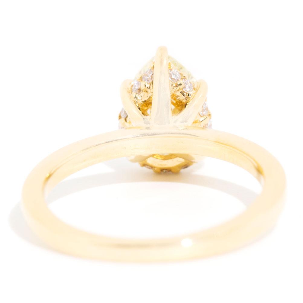 Faye xxxx Carat Certified Pear Shaped Fancy Yellow Diamond Solitaire Ring Rings Imperial Jewellery 