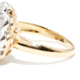 Felicity 18 Carat Yellow Gold Diamond Flower Vintage Cluster Rings Imperial Jewellery