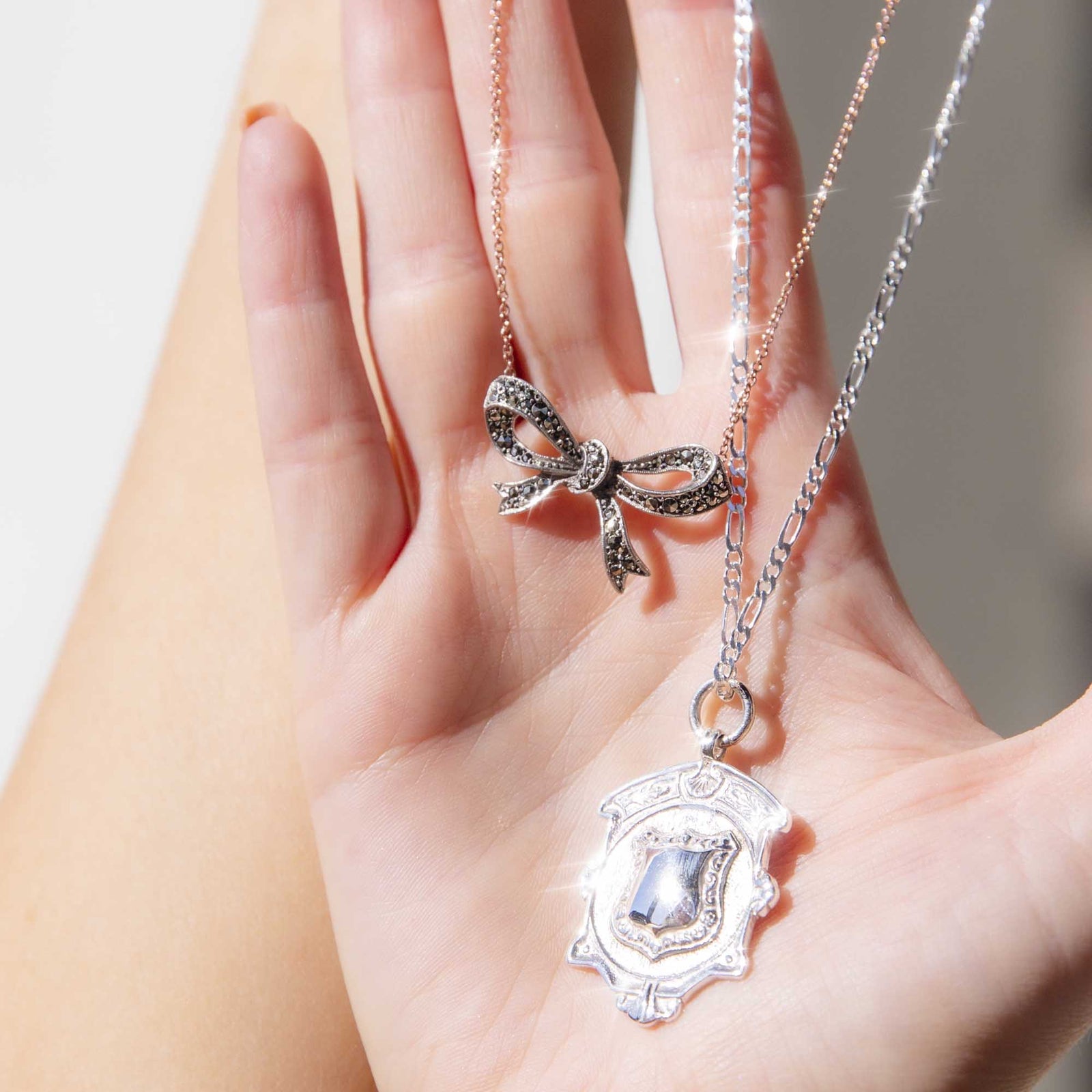 Gold marcasite necklace shop