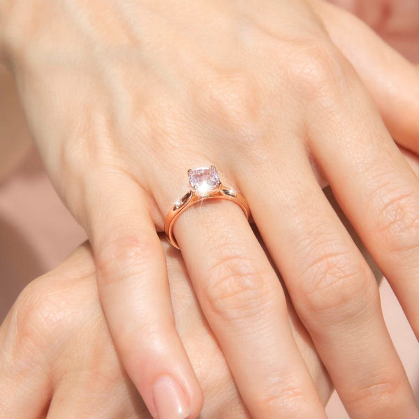 Fionnuala Pink Sapphire & Diamond Ring 18ct Rose Gold Rings Imperial Jewellery 
