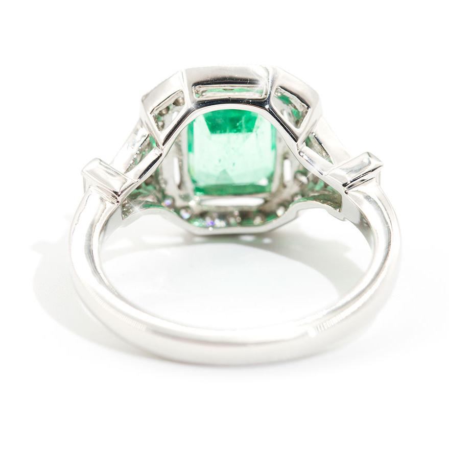 Florence 2.04 Carat Emerald & Diamond Platinum Ring Imperial Jewellery - Auctions, Antique, Vintage & Estate