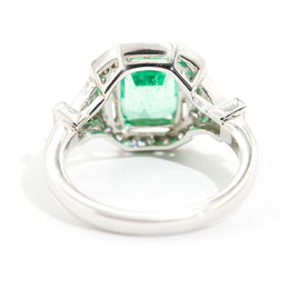 Florence 2.04 Carat Emerald & Diamond Platinum Ring Imperial Jewellery - Auctions, Antique, Vintage & Estate