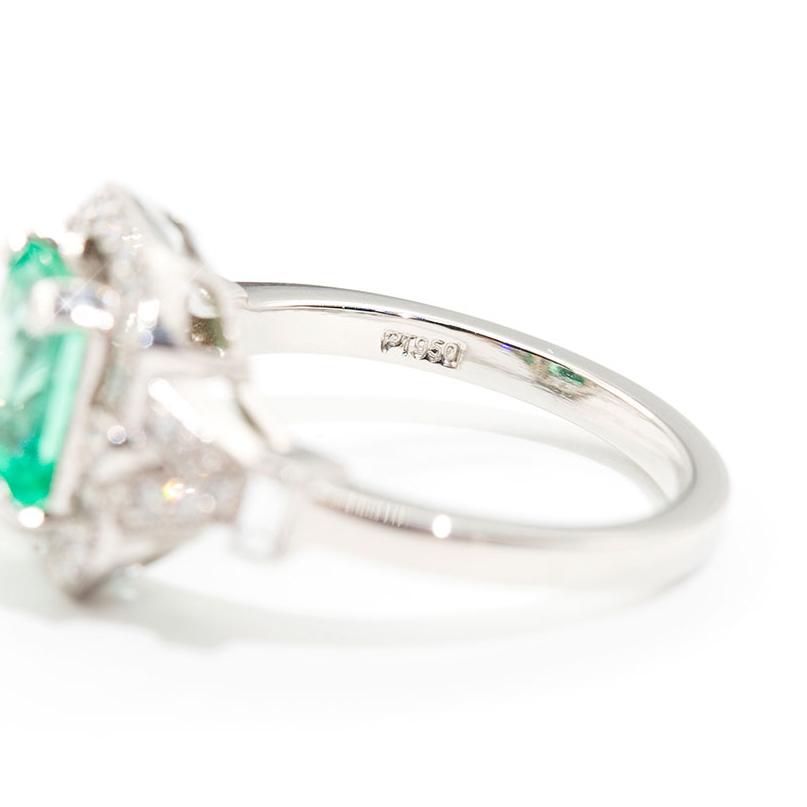 Florence 2.04 Carat Emerald & Diamond Platinum Ring Imperial Jewellery - Auctions, Antique, Vintage & Estate