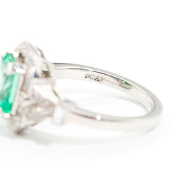Florence 2.04 Carat Emerald & Diamond Platinum Ring Imperial Jewellery - Auctions, Antique, Vintage & Estate