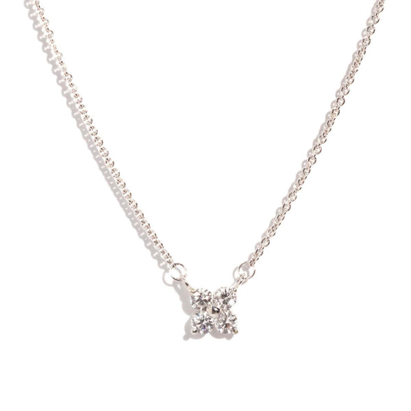 Florence 9ct White Gold Flower Diamond Necklet* GTG Necklaces Imperial Jewellery 