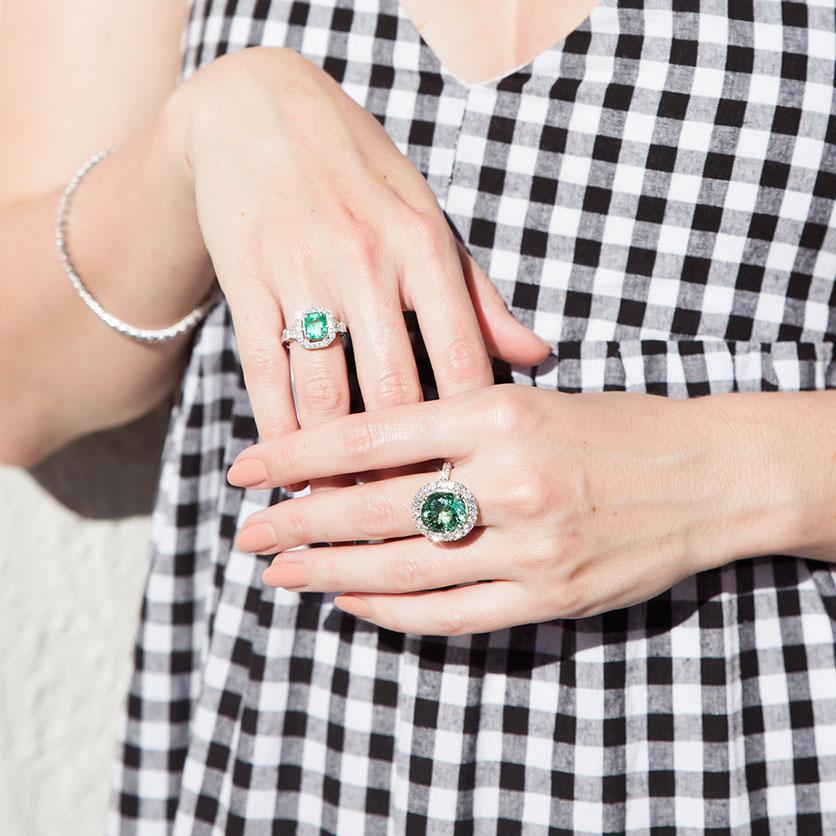 Florence Platinum Emerald and Diamond Vintage Ring Imperial Jewellery - Auctions, Antique, Vintage & Estate 