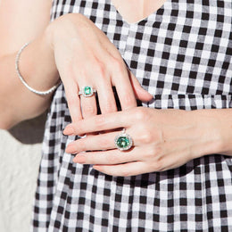 Florence Platinum Emerald and Diamond Vintage Ring Imperial Jewellery - Auctions, Antique, Vintage & Estate 