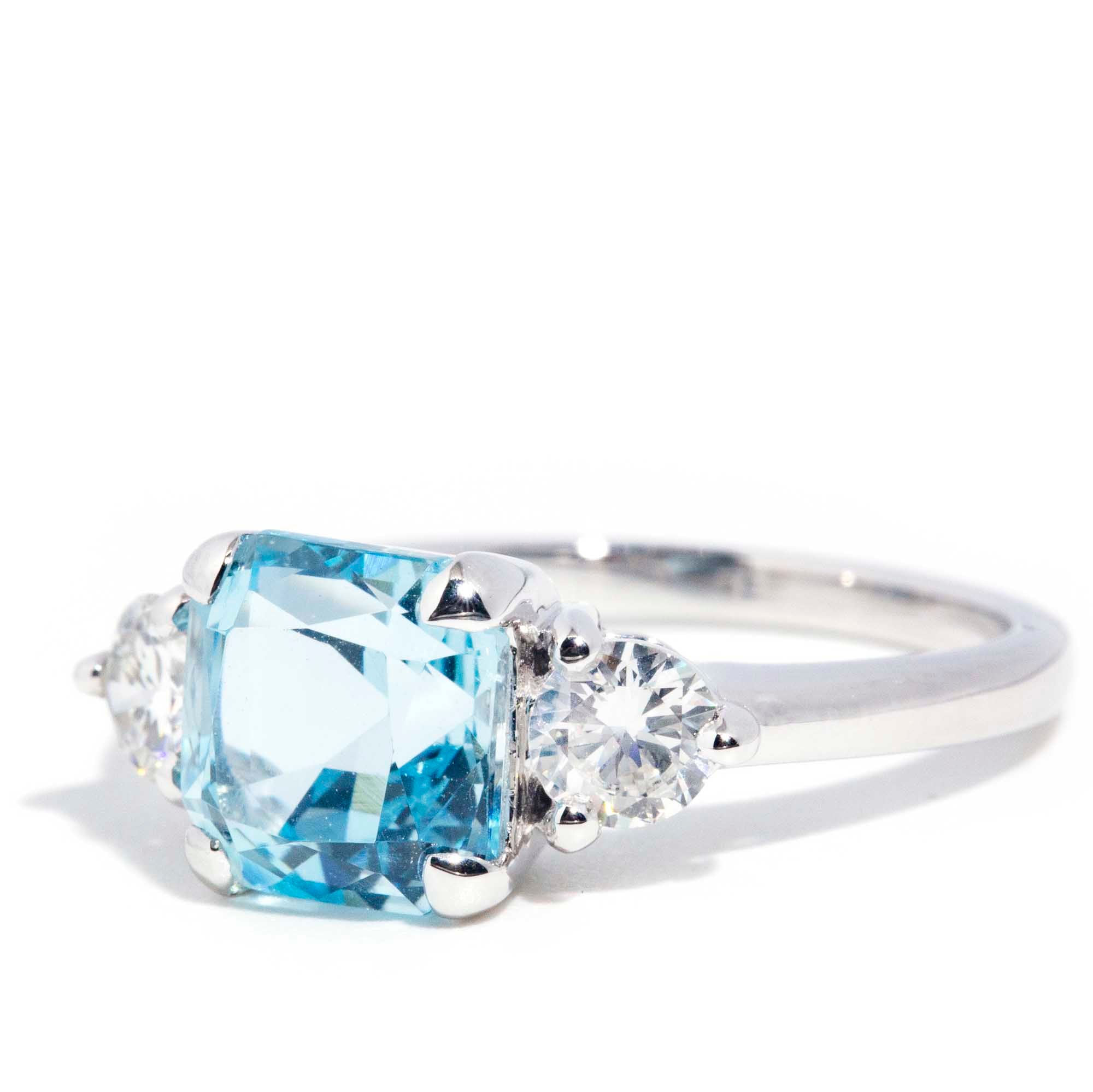 Francine 2.49ct Aquamarine & 0.58ct Certified Diamond 18ct Gold Ring* GTG Rings Imperial Jewellery