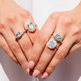 Francine 2.49ct Aquamarine & 0.58ct Certified Diamond 18ct Gold Ring* GTG Rings Imperial Jewellery